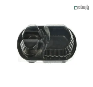 ظرف ترموفرمینگ یکبار مصرف بیضی سه خانه عمق 4.5-مشکی