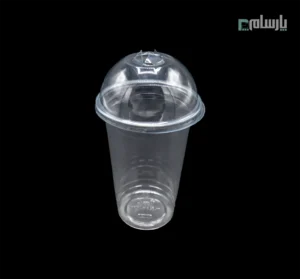 لیوان یکبار مصرف کلاسیک 450 سی سی درب حبابی شفاف دهانه 95 پانچ دار