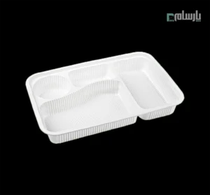 ظرف یکبار مصرف گیاهی چهار خانه مرغی فانتزی آملون