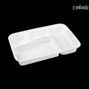 ظرف یکبار مصرف گیاهی چهار خانه مرغی فانتزی آملون