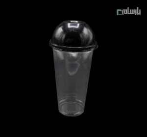 لیوان یکبار مصرف کلاسیک 550 سی سی درب حبابی دهانه 95 مشکی بدون پانچ