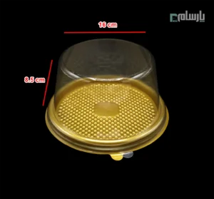 ظرف یکبار مصرف بنتو کیک گرد طلایی مات-پت-ابعاد